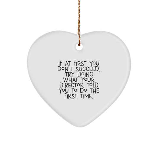 Director Keepsake Heart Ornament for Him Holiday Keepsake Christmas Gift - Image 1