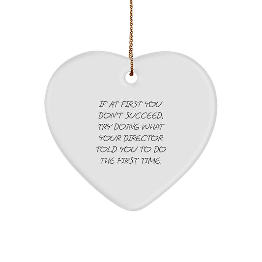 Christmas Gift for Her Director Keepsake Heart Ornament Present - Image 1
