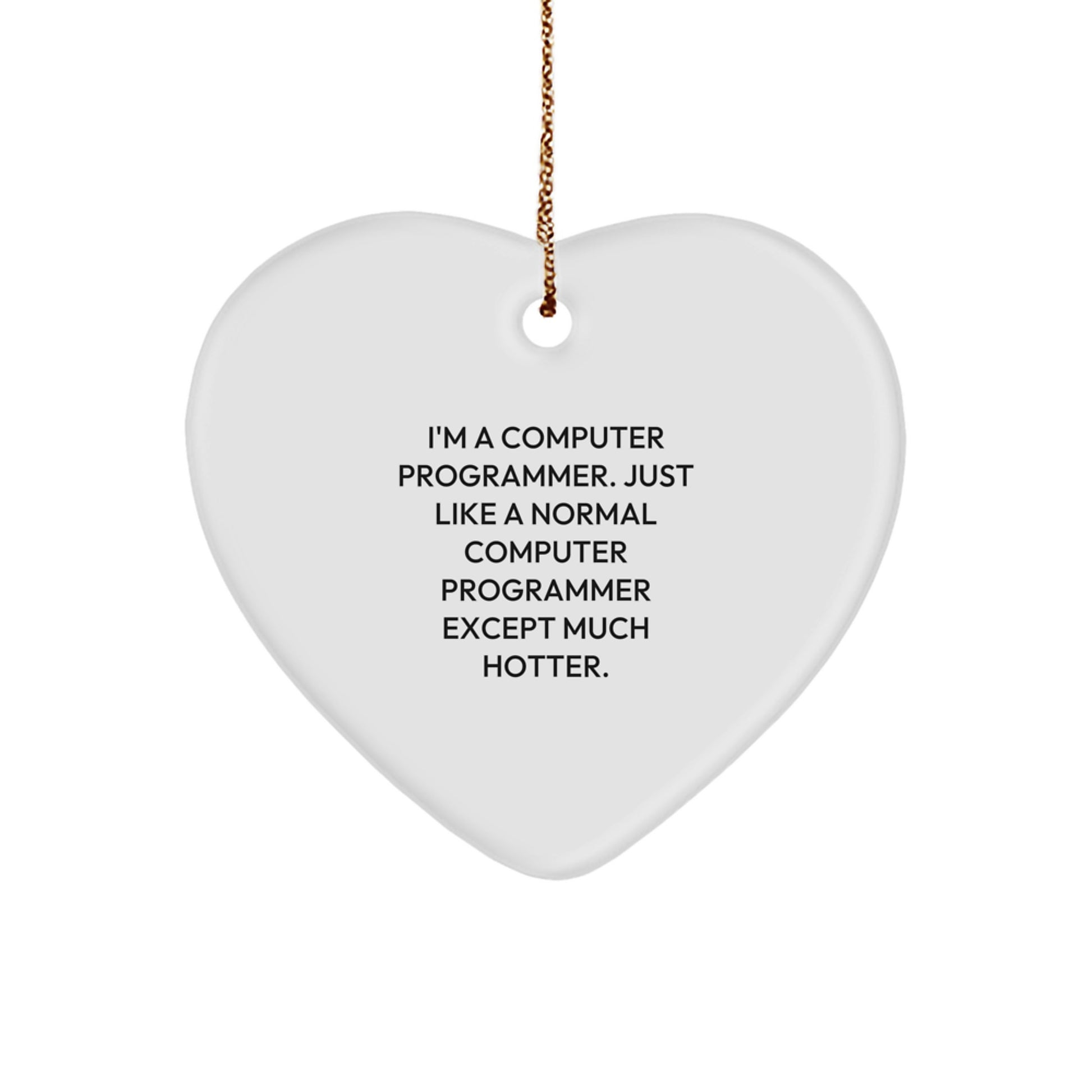 Funny Computer Programmer Heart Ornament Gifts from Men to Friends - Christmas Unique Presents for Programmers and Tech Enthusiasts - Image 1