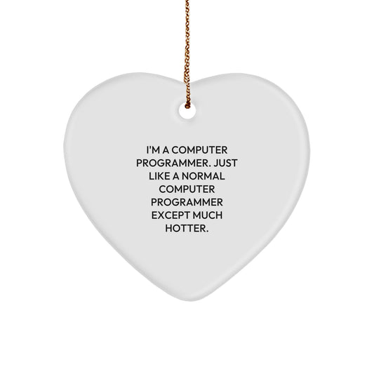 Funny Computer Programmer Heart Ornament Gifts from Men to Friends - Christmas Unique Presents for Programmers and Tech Enthusiasts - Image 1
