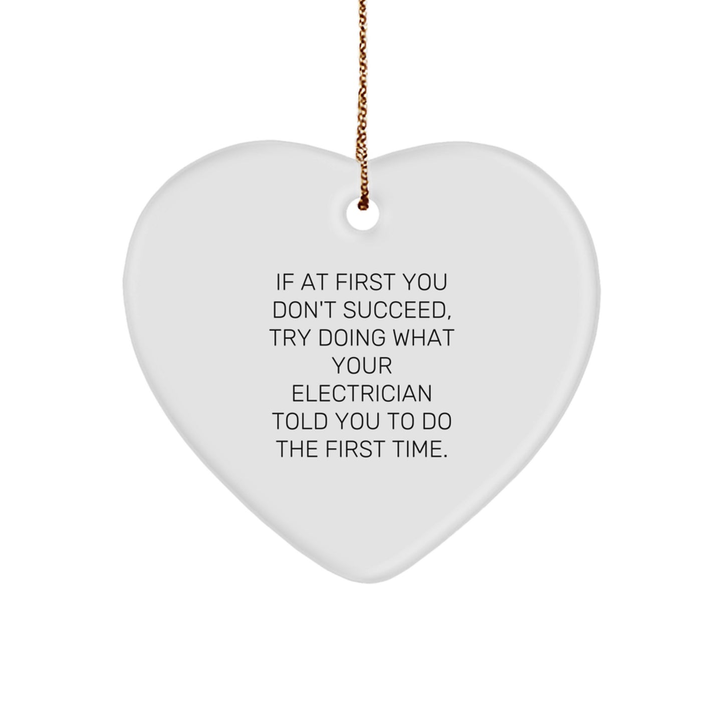 Christmas Gift for Her Electrician Keepsake Heart Ornament - Image 1