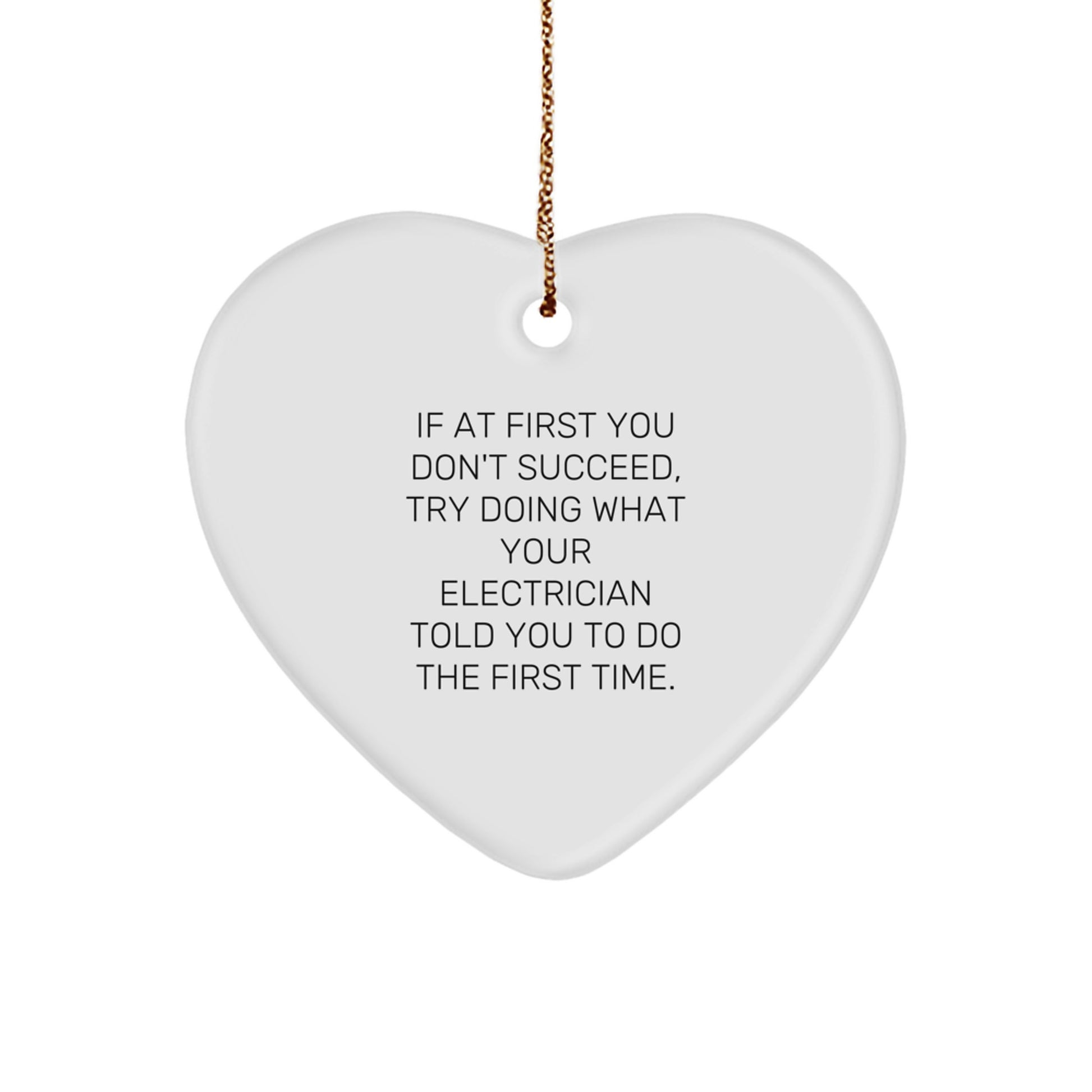 Christmas Gift for Her Electrician Keepsake Heart Ornament - Image 1