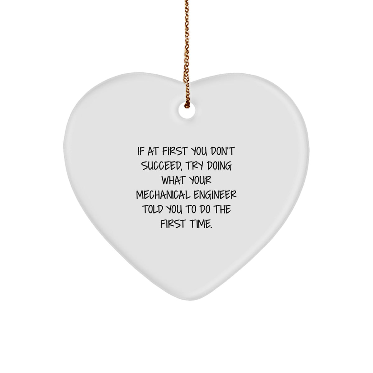 Mechanical Engineer Keepsake Heart Ornament for Him Christmas Gift - Image 1
