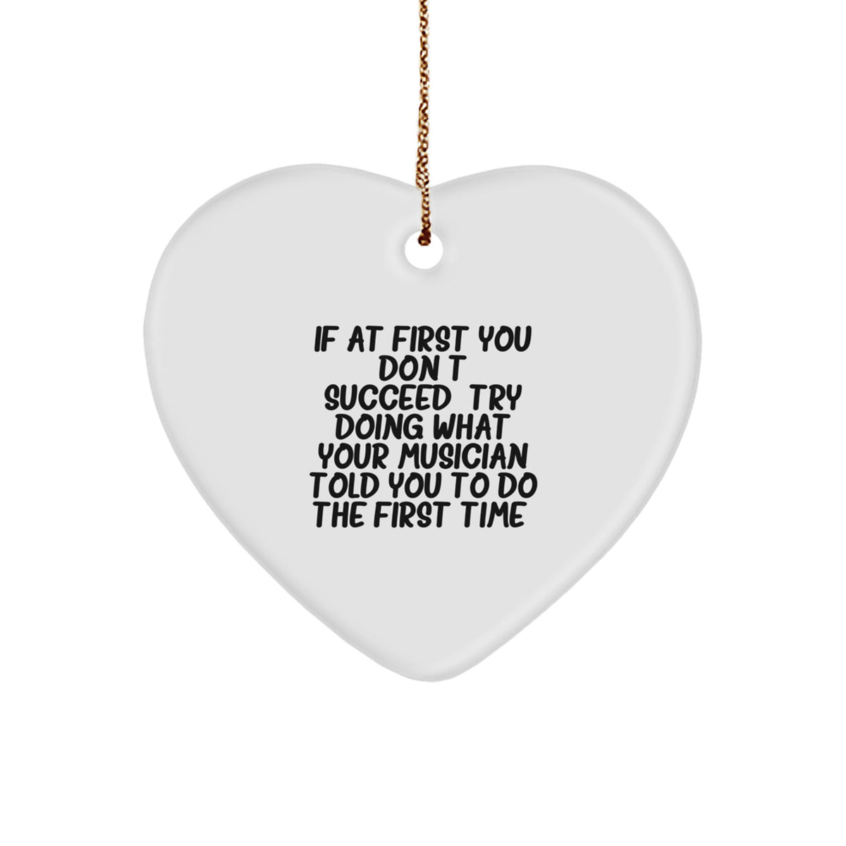 Christmas Gift for Her Musician Heart Ornament Present With Quote Bright - Image 1