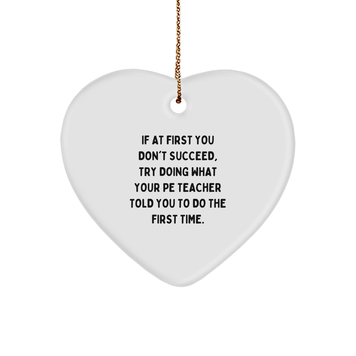 PE Teacher Heart Ornament Keepsake Holiday Christmas Gift for Him - Image 1