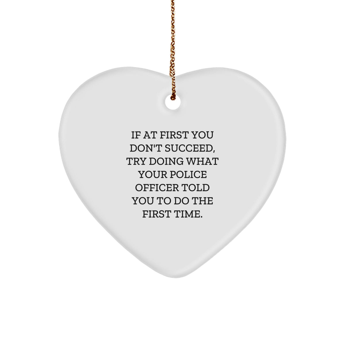 Christmas Gift for Her Police Officer Keepsake Heart Ornament Present - Image 1