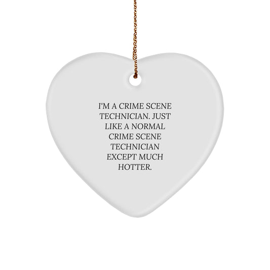 Crime Scene Technician Gifts for Men, Funny Heart Ornament, Christmas Unique Presents from Friends, Coworkers, Family - Image 1
