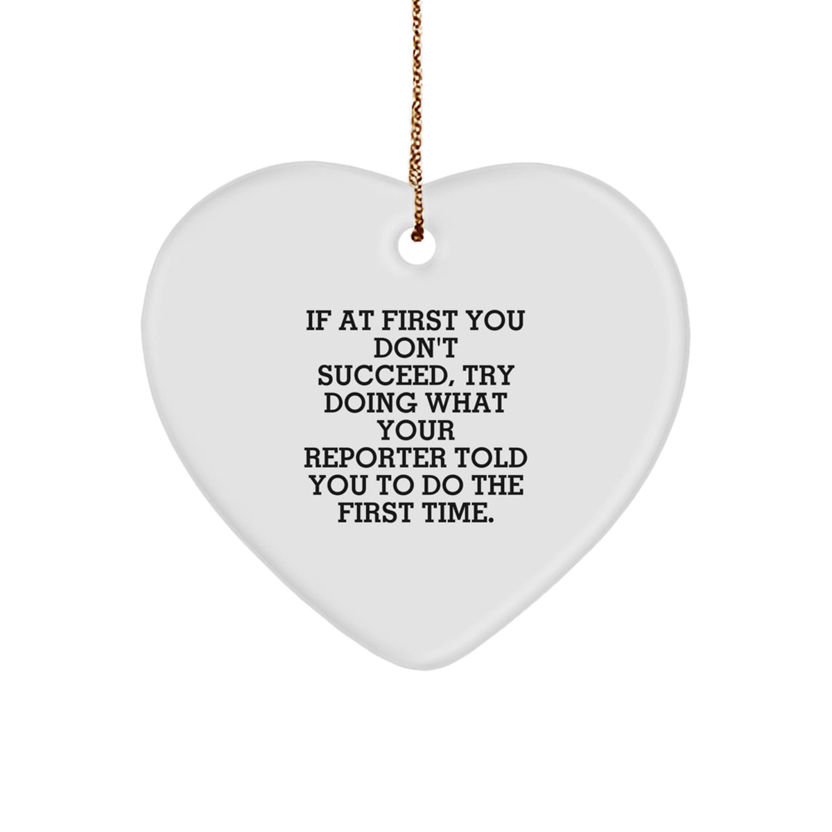 Reporter Keepsake Vivid Heart-Shaped Christmas Ornament for Him Gift - Image 1