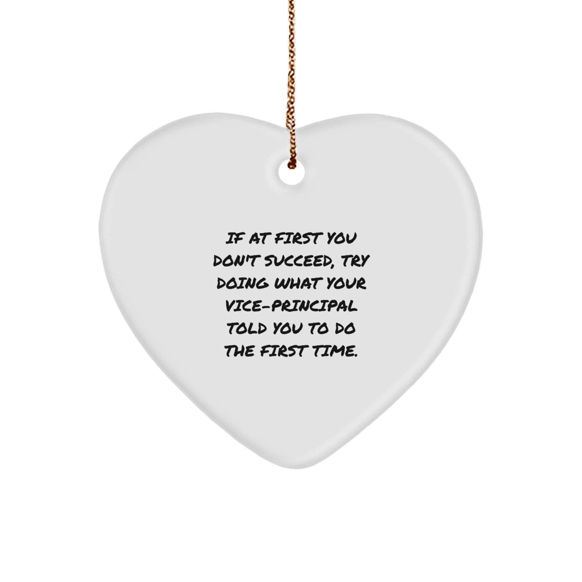 Funny Vice-principal Gifts from Men to Vice-principal, Heart Ornament with Inspirational Quote - Christmas Unique Gifts for Vice-principal - Image 1