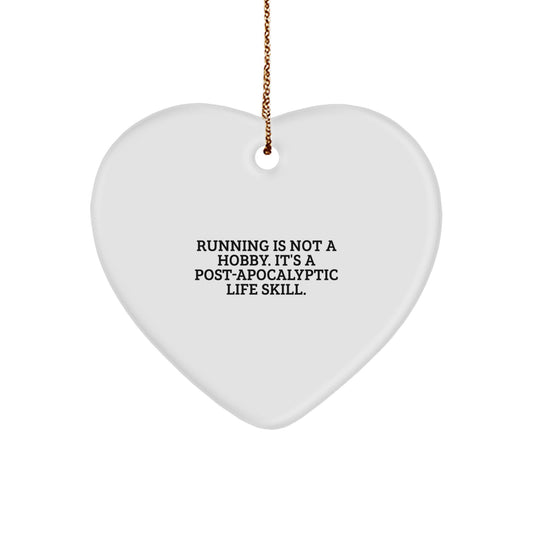 Christmas Gift Heart Ornament for Her – Running Is Not a Hobby - Image 1