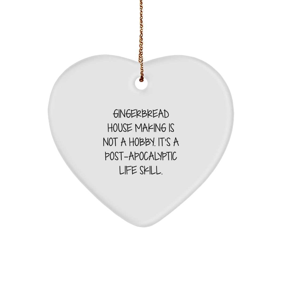 Keepsake Heart Ornament for Him Gingerbread House Quote Christmas Gift - Image 1