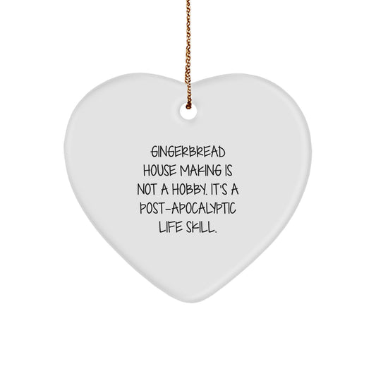 Keepsake Heart Ornament for Him Gingerbread House Quote Christmas Gift - Image 1
