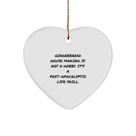 Gingerbread House Making Heart Ornament for Friends Christmas Gift - Image 1