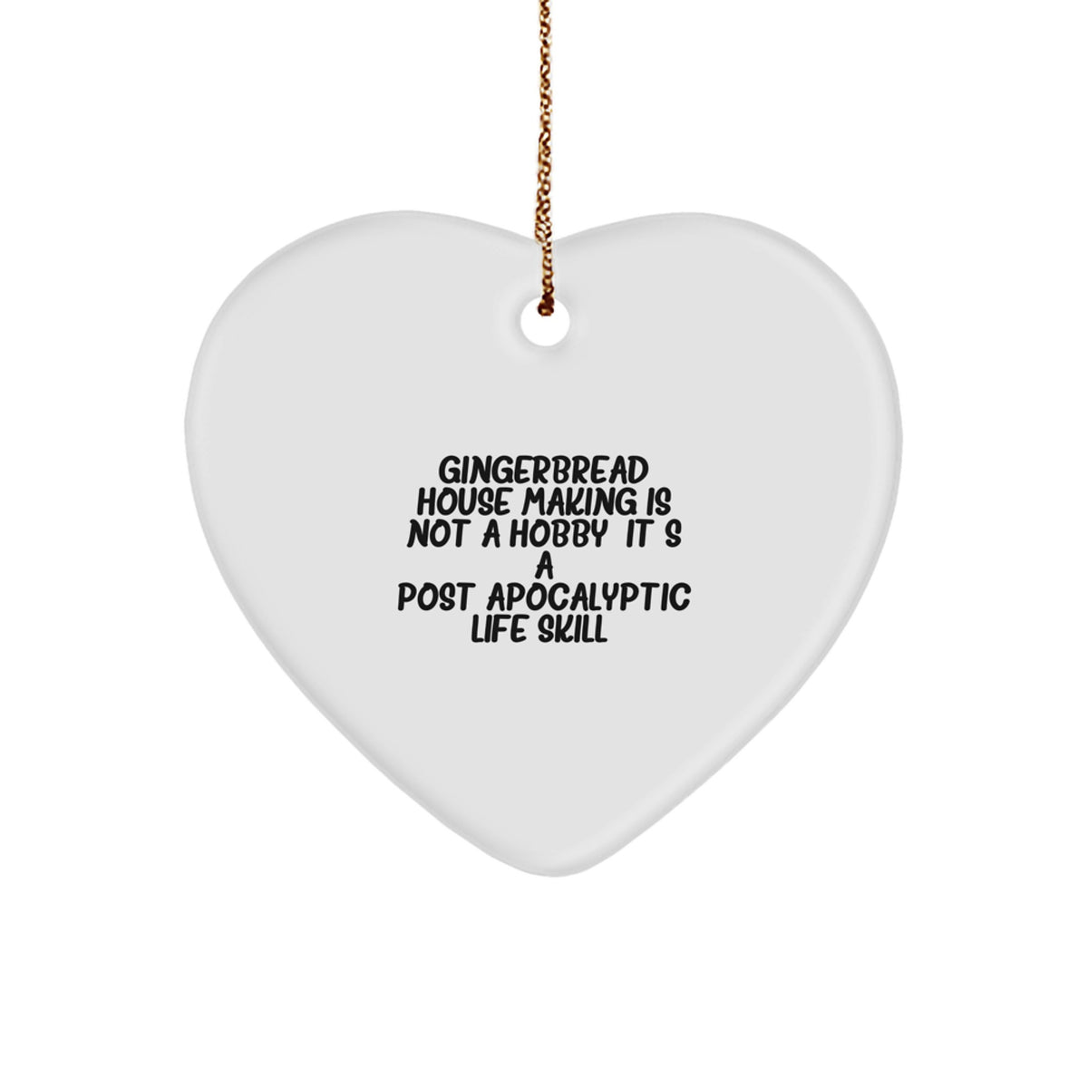 Christmas Gift Heart Ornament for Her Gingerbread House Quote Present - Image 1
