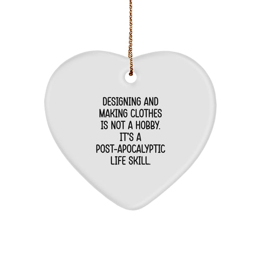 Witty Christmas Ornament Gift for Friends Designing And Making Clothes - Image 1