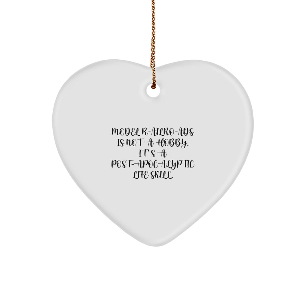 Skeptical Model Railroads Heart Ornament for Friends Christmas Unique Gift - Image 1