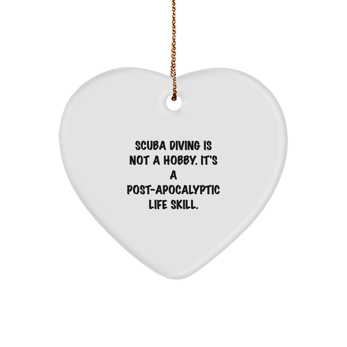 Scuba Diver Heart Keepsake Christmas Ornament for Him Gift Durable MDF - Image 1