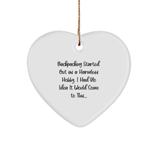 Christmas Gift for Her Backpacking Keepsake Heart Ornament Present - Image 1