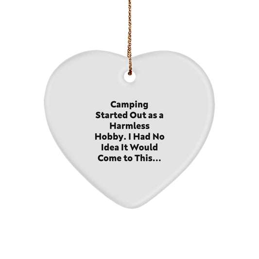 Camping Heart Ornament for Her Present Holiday Christmas Gift - Image 1