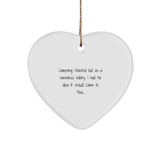 Camping Heart Ornament Novelty for Friends Christmas Gift - Image 1