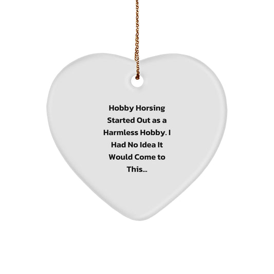 Hobby Horsing Keepsake Heart Ornament Christmas Gift for Him Durable MDF - Image 1
