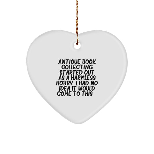 Witty Antique Book Collecting Christmas Ornament for Friends Gift - Image 1