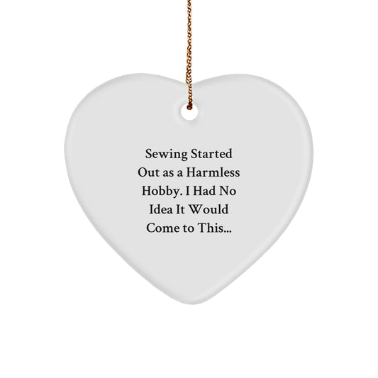 Funny Sewing Heart Ornament Gifts from Family to Friends for Christmas - Image 1