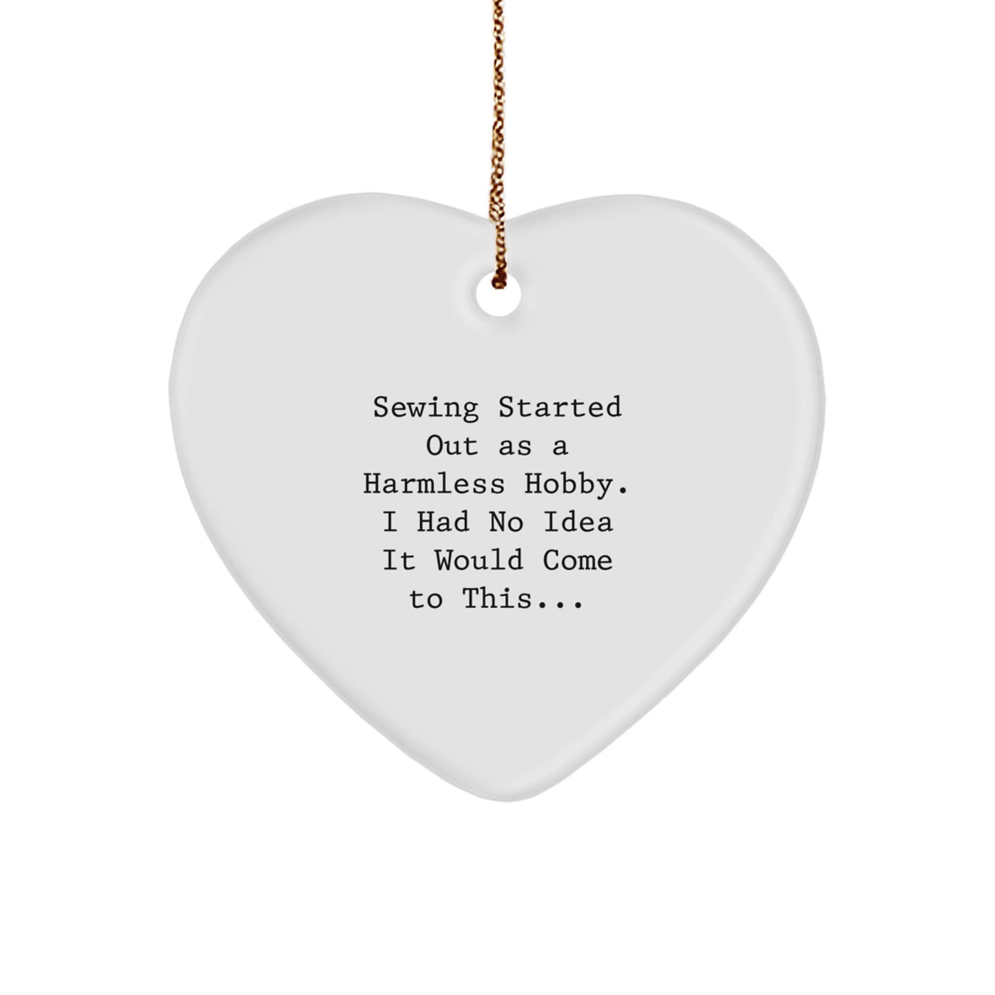 Christmas Unique Gift Sewing Started Out Heart Ornament for Her Present - Image 1