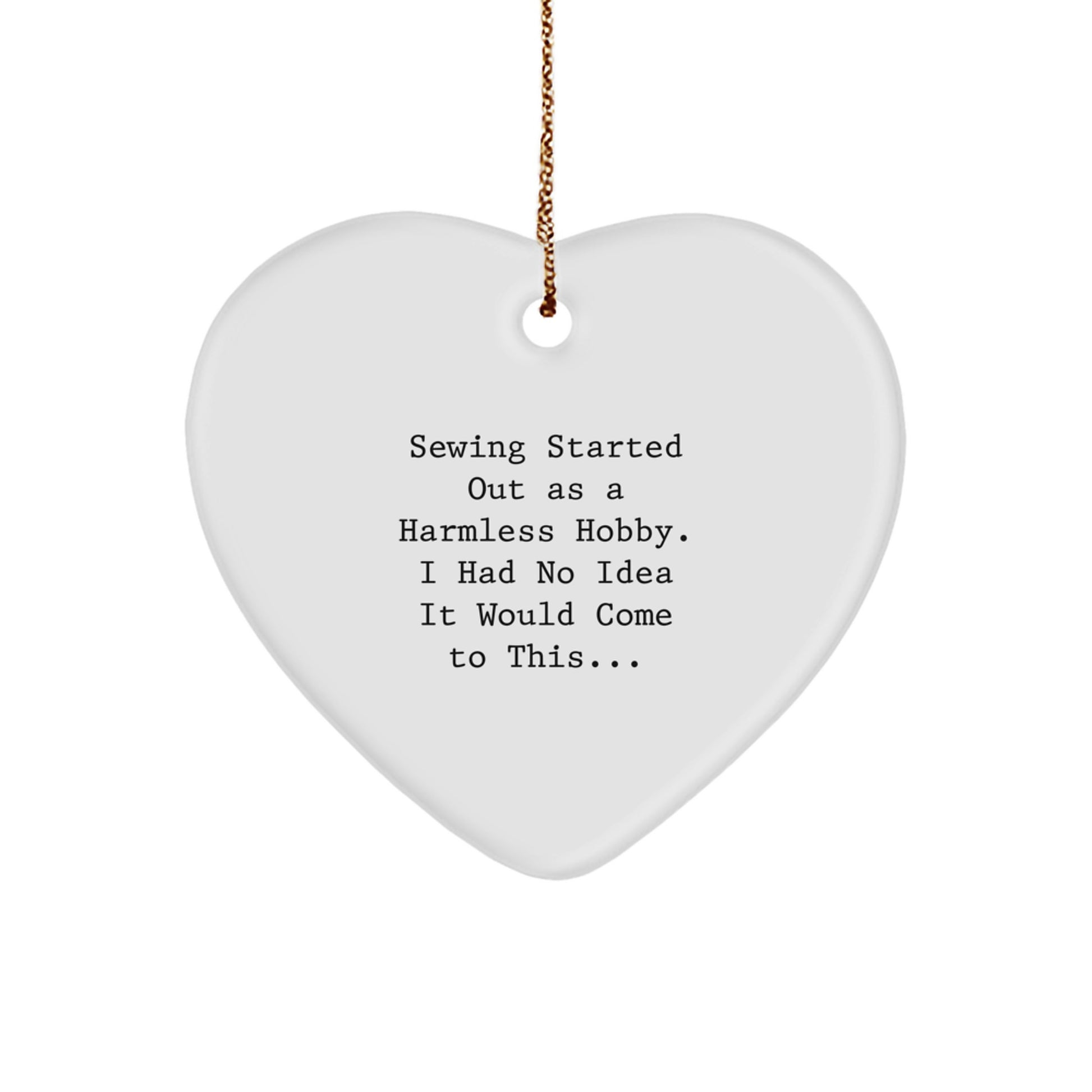 Christmas Unique Gift Sewing Started Out Heart Ornament for Her Present - Image 1