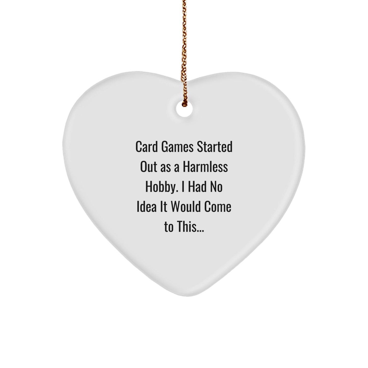 Funny Card Games Gifts - Heart Ornament for Men, Women, Friends, or Family - Christmas Unique Gifts from Loved Ones - Image 1