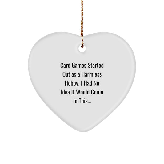 Funny Card Games Gifts - Heart Ornament for Men, Women, Friends, or Family - Christmas Unique Gifts from Loved Ones - Image 1
