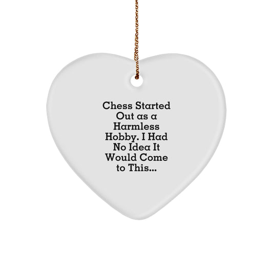 Witty Chess Christmas Ornament Gift for Friends - Novelty Heart Keepsake - Image 1