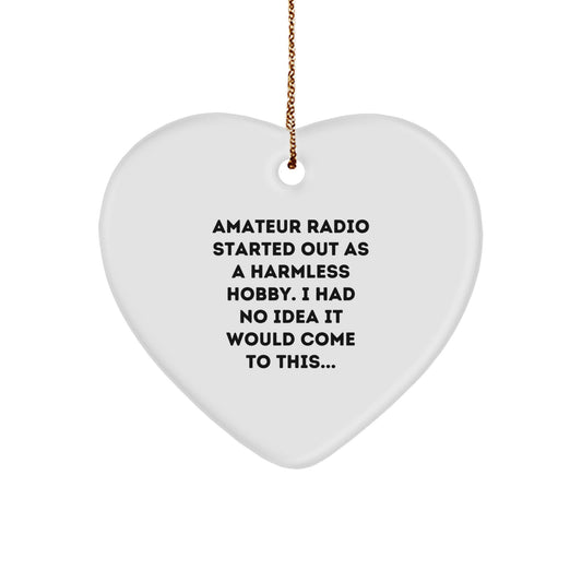 Amateur Radio Enthusiasts' Heartwarming Christmas Unique Gifts from Friends for Men - 'Harmless Hobby' Quote - Image 1