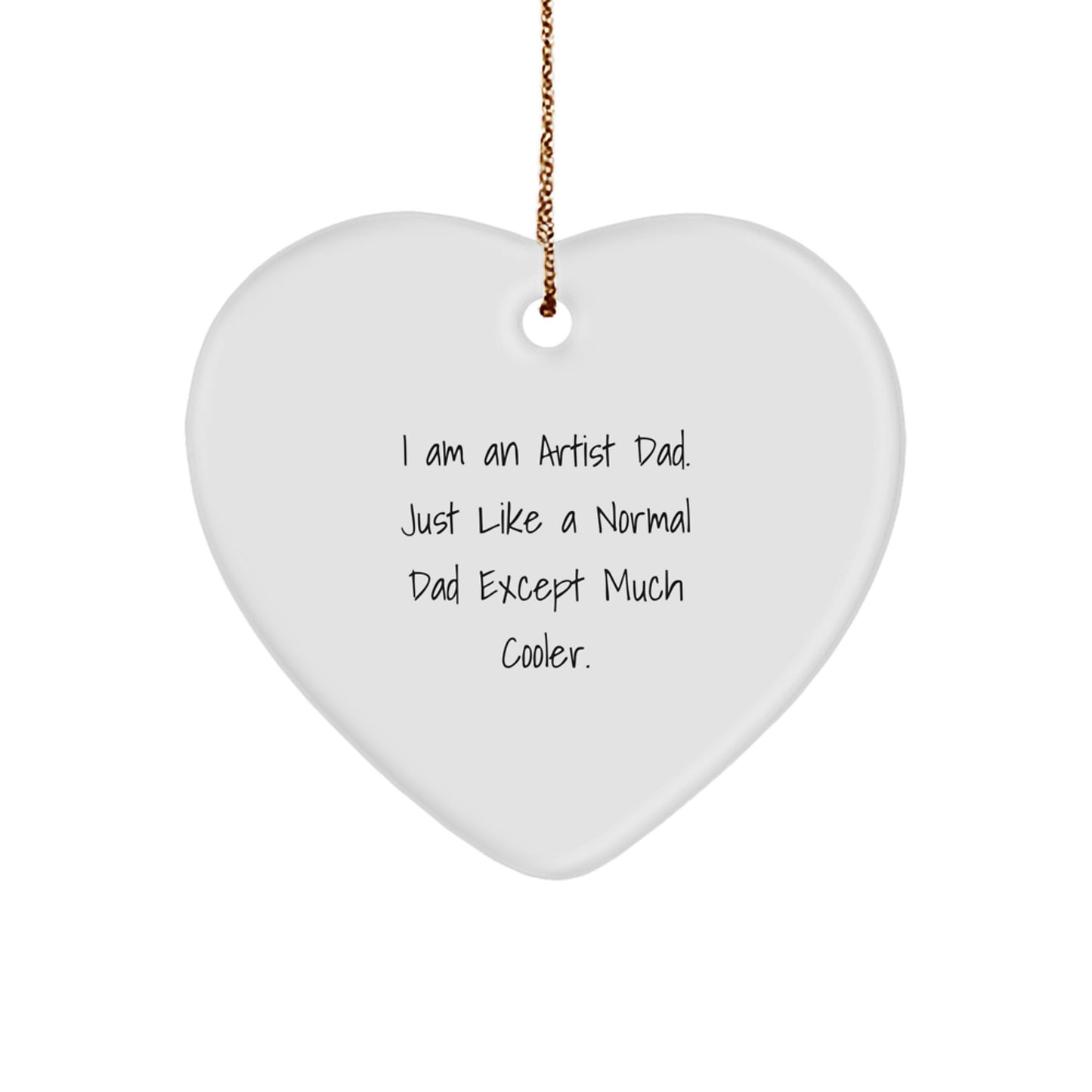 Christmas Gift for Her Artist Dad Heart Ornament Present - Image 1