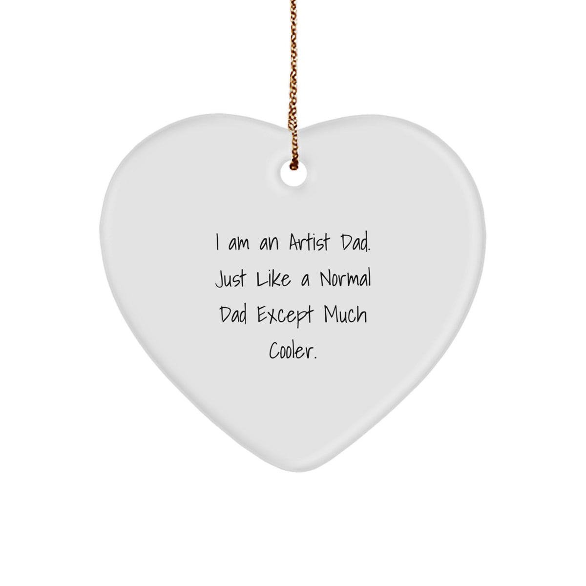 Christmas Gift for Her Artist Dad Heart Ornament Present - Image 1
