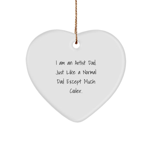 Christmas Gift for Her Artist Dad Heart Ornament Present - Image 1