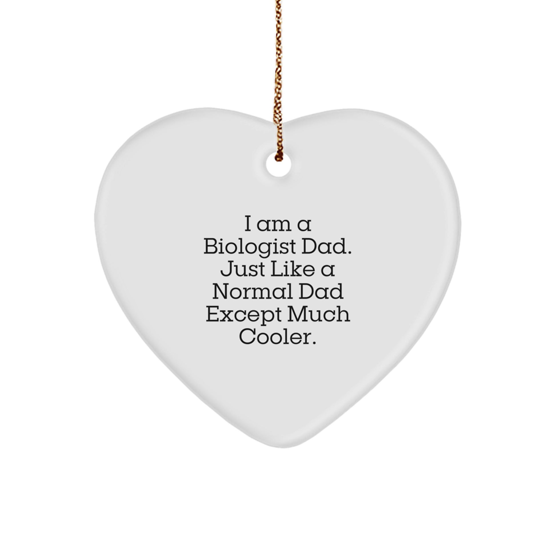 Biologist Heart Christmas Ornament Gift for Friends Much Cooler Dad - Image 1
