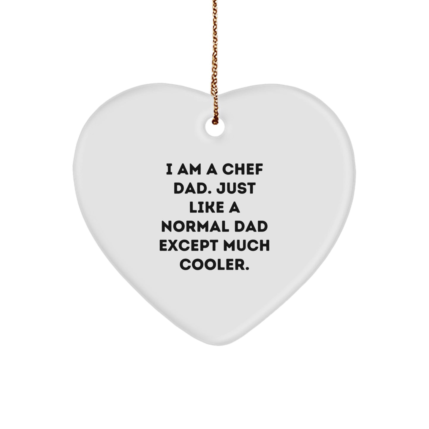 Christmas Gift for Her Chef Dad Heart Ornament Present - Image 1
