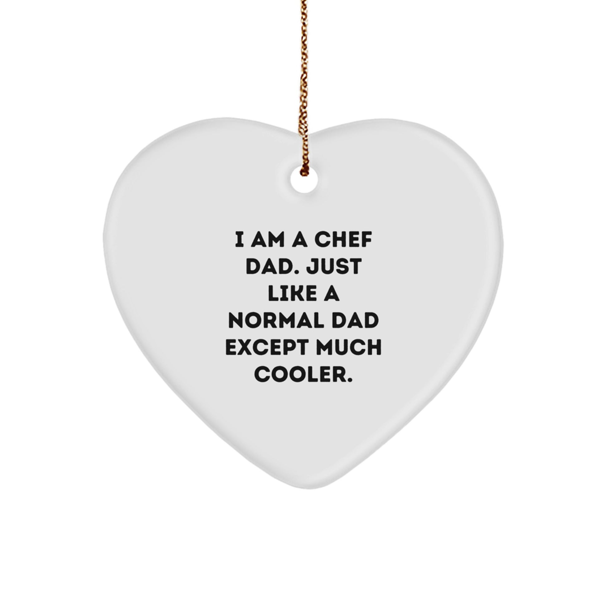 Christmas Gift for Her Chef Dad Heart Ornament Present - Image 1