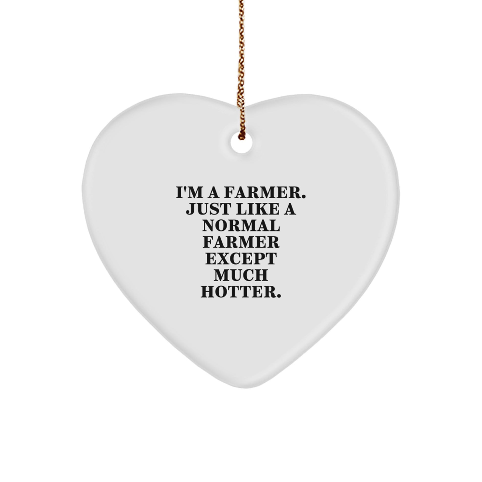 Funny Farmer Heart Ornament Gift for Farmer Friends - I'm a Farmer Just Like a Normal Farmer Except Much Hotter. Christmas Unique Gift - Image 1
