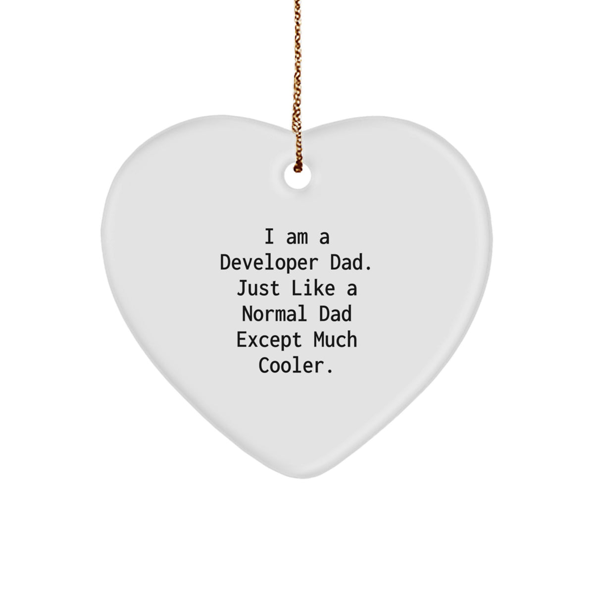 Christmas Gift for Her Developer Dad Heart Ornament Present Surprise - Image 1