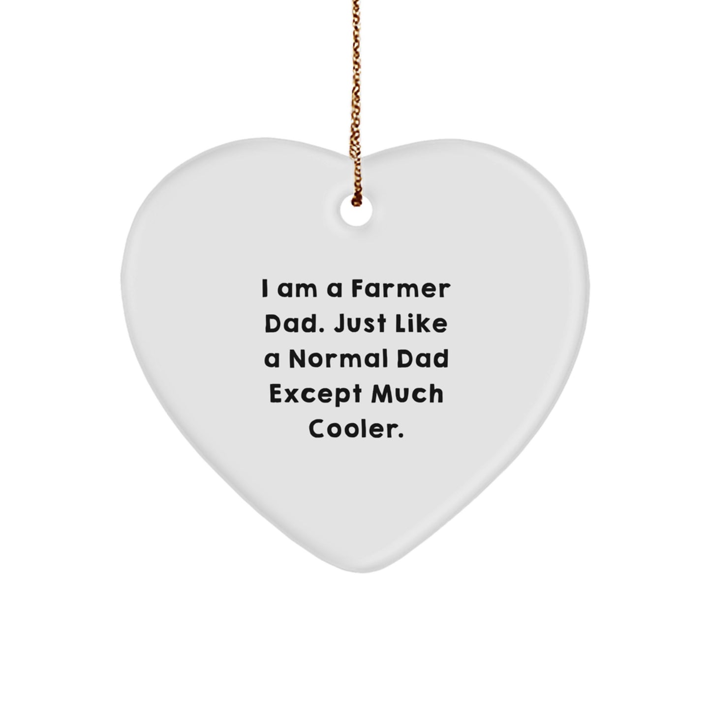 Cool Farmer Dad Novelty Christmas Heart Ornament for Friends Gift - Image 1
