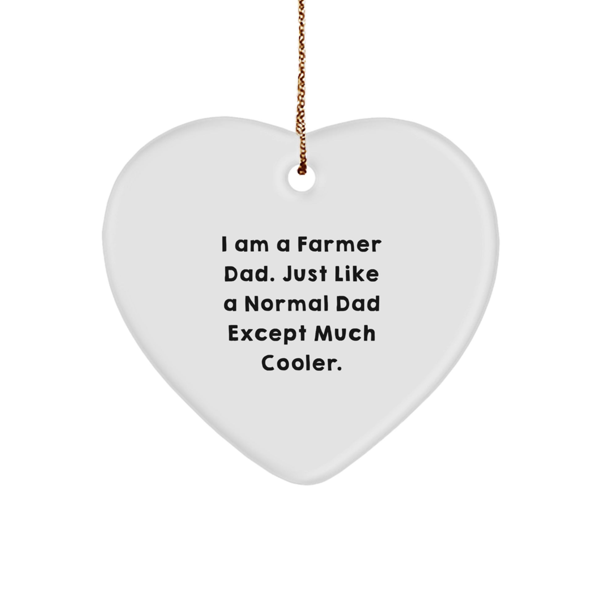 Cool Farmer Dad Novelty Christmas Heart Ornament for Friends Gift - Image 1