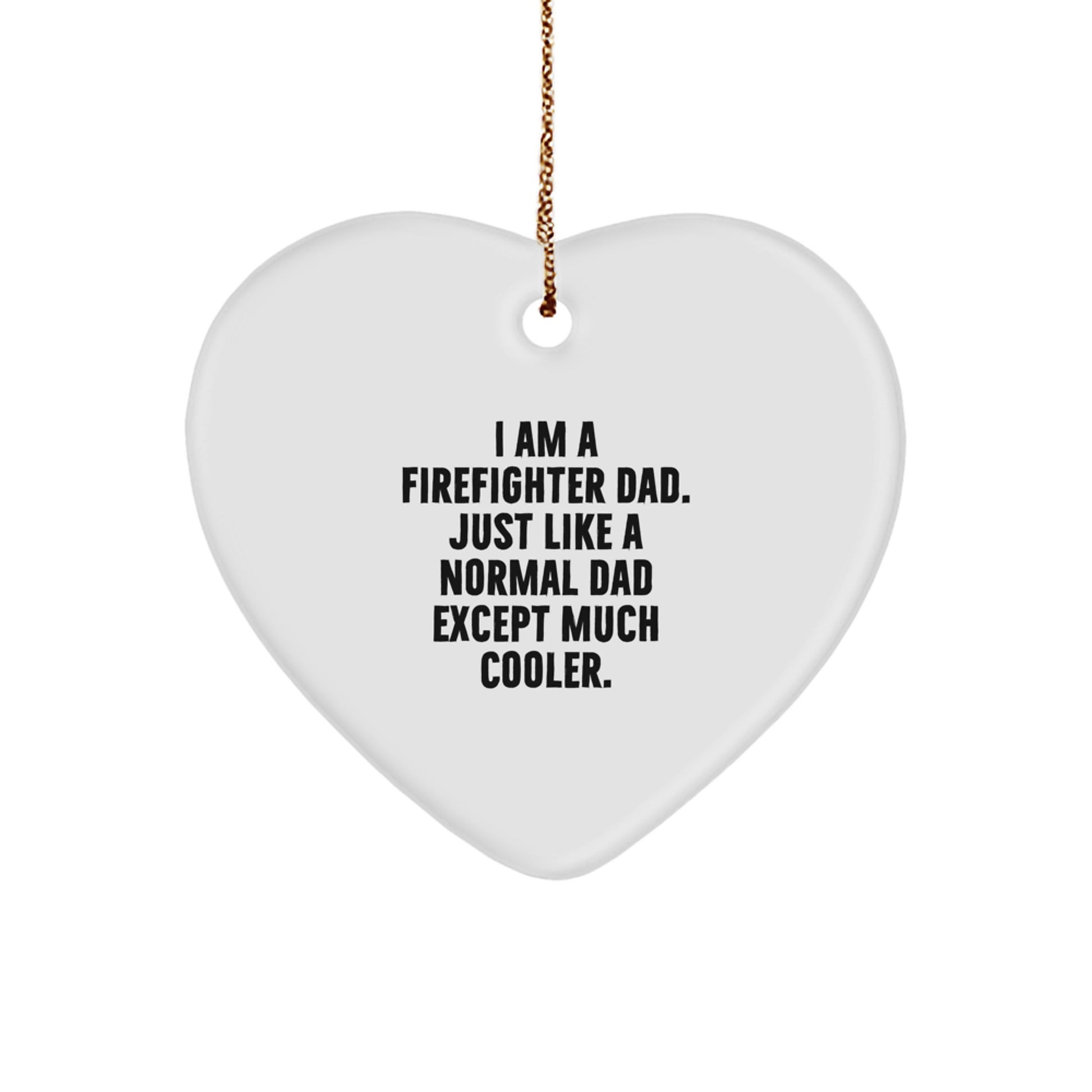 Christmas Gift Firefighter Dad Heart Ornament for Her Present - Image 1