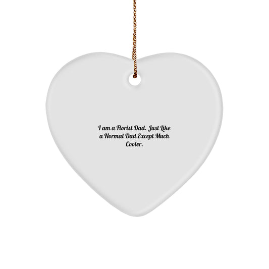 Christmas Gift for Her Florist Cool Dad Heart Ornament Present - Image 1