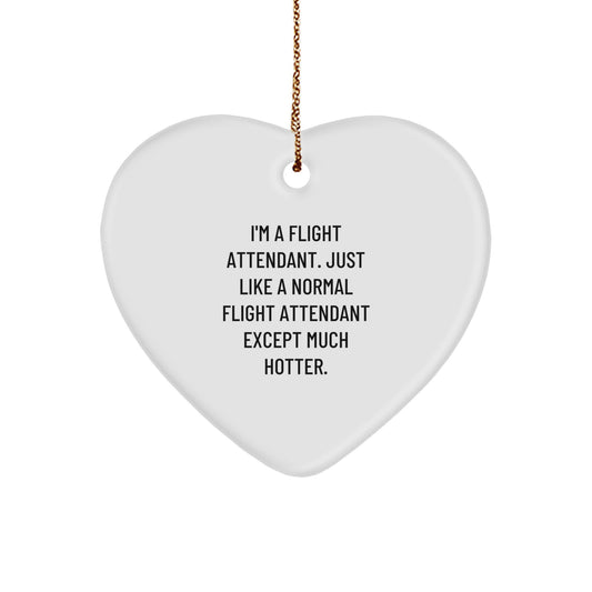 Funny Flight Attendant Gifts from Friends, Unique Heart Ornament for Flight Attendant Men, Christmas Unique Gifts for Flight Attendant Friends - Image 1