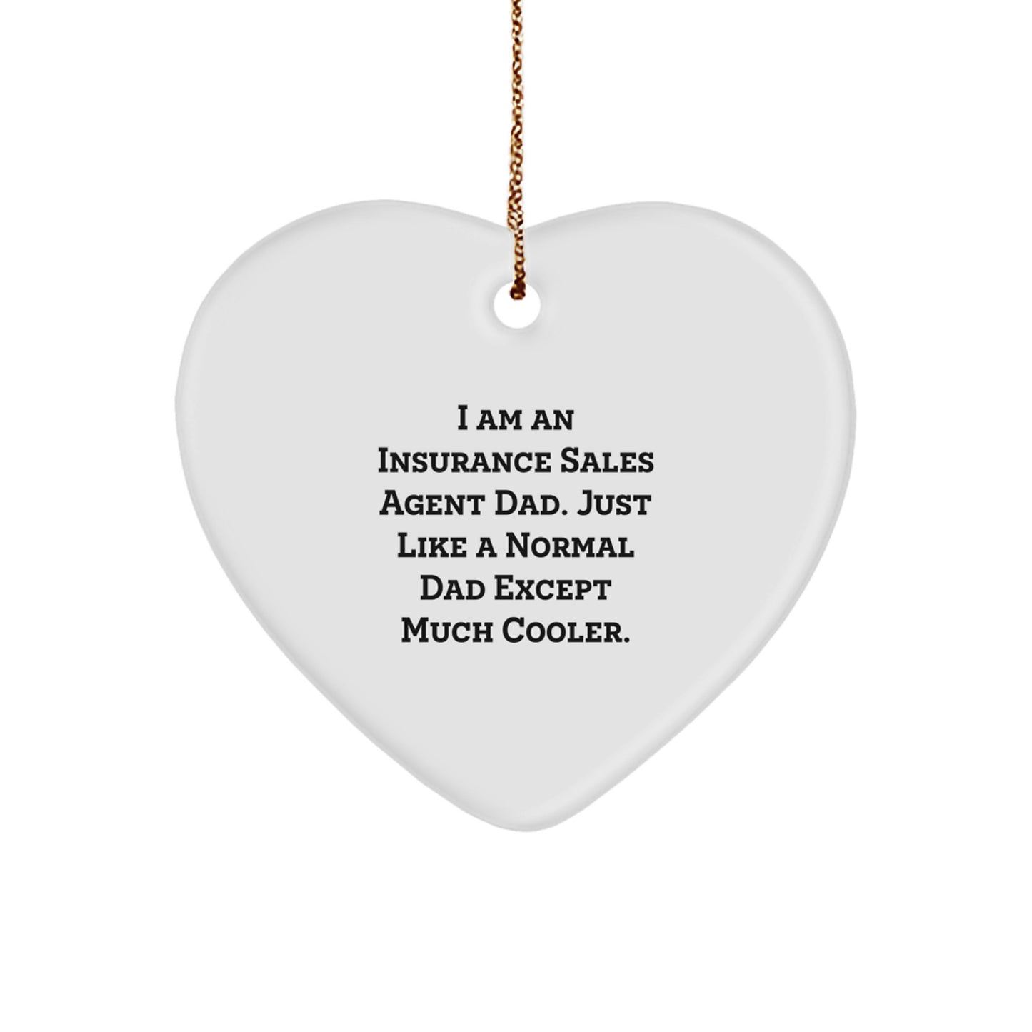Insurance Sales Agent Heart Ornament Keepsake for Him Christmas Gift - Image 1