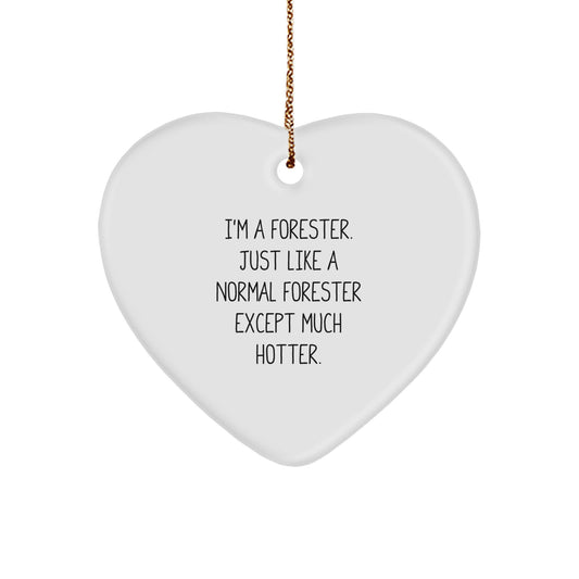 Funny Forester Heart Ornament Gifts from Friends or Family with Humor, Forester Love, Christmas Unique Presents - Image 1