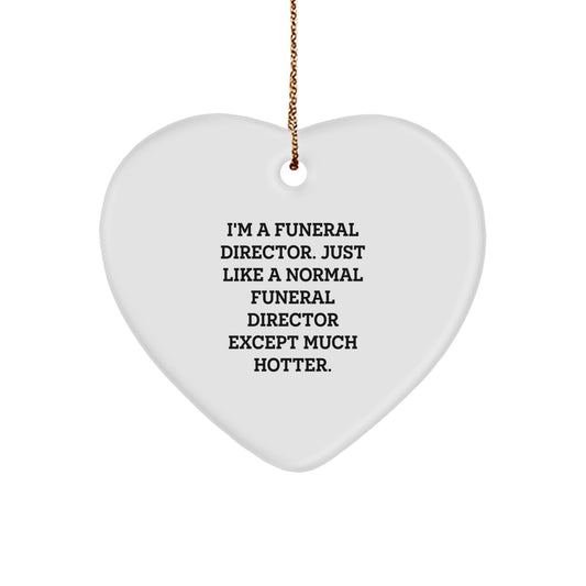 Funny Funeral Director Heart Ornament Gifts from Friends and Family for Christmas Unique Holiday Decorations - Image 1