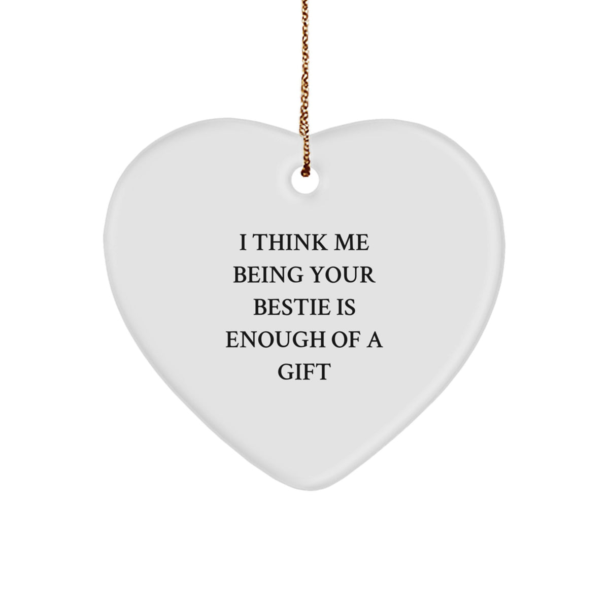Bestie Keepsake White Heart-Shaped Christmas Ornament for Him Gift - Image 1
